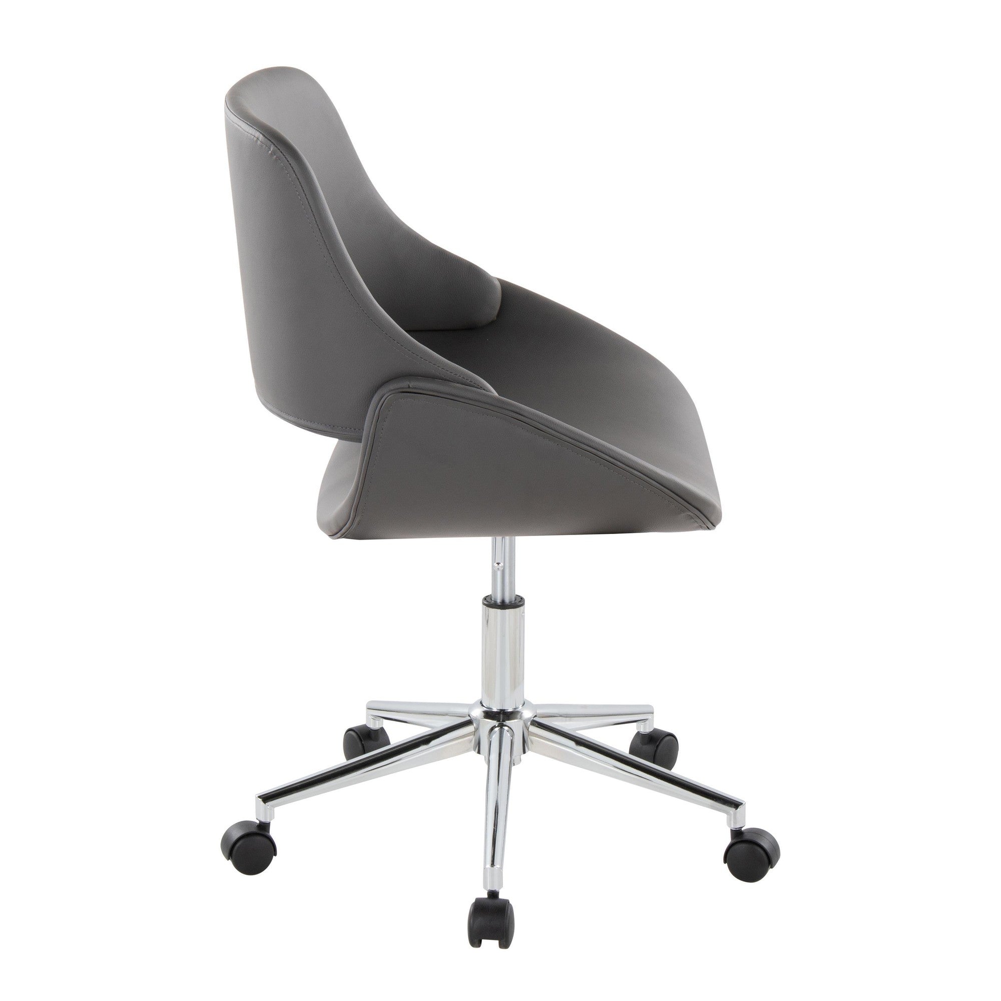 Fabrico Office Chair - Chrome Metal, Grey PU