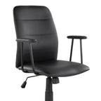 Fredrick Office Chair - Black Metal, Black PU