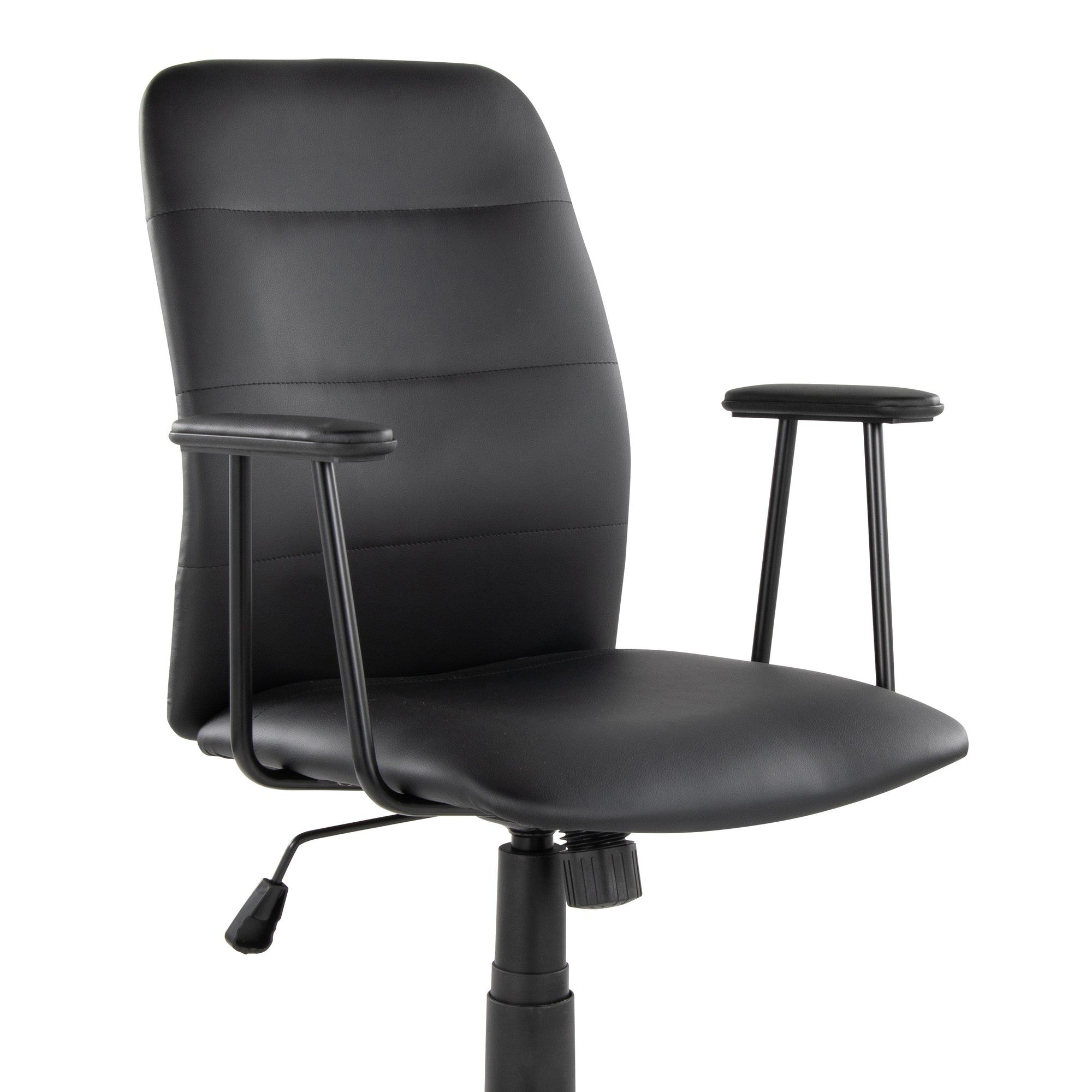Fredrick Office Chair - Black Metal, Black PU