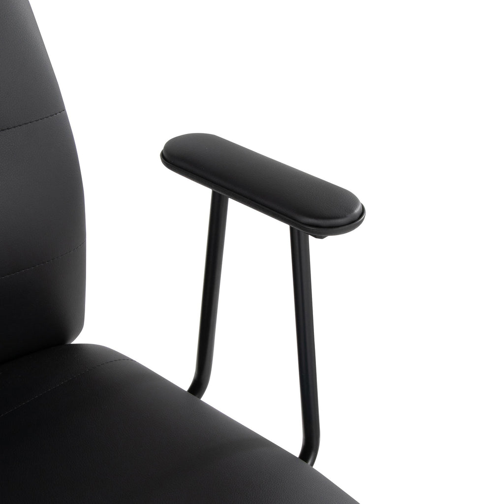 Fredrick Office Chair - Black Metal, Black PU