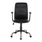 Fredrick Office Chair - Black Metal, Black PU