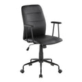 Fredrick Office Chair - Black Metal, Black PU