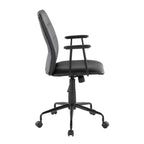 Fredrick Office Chair - Black Metal, Black PU