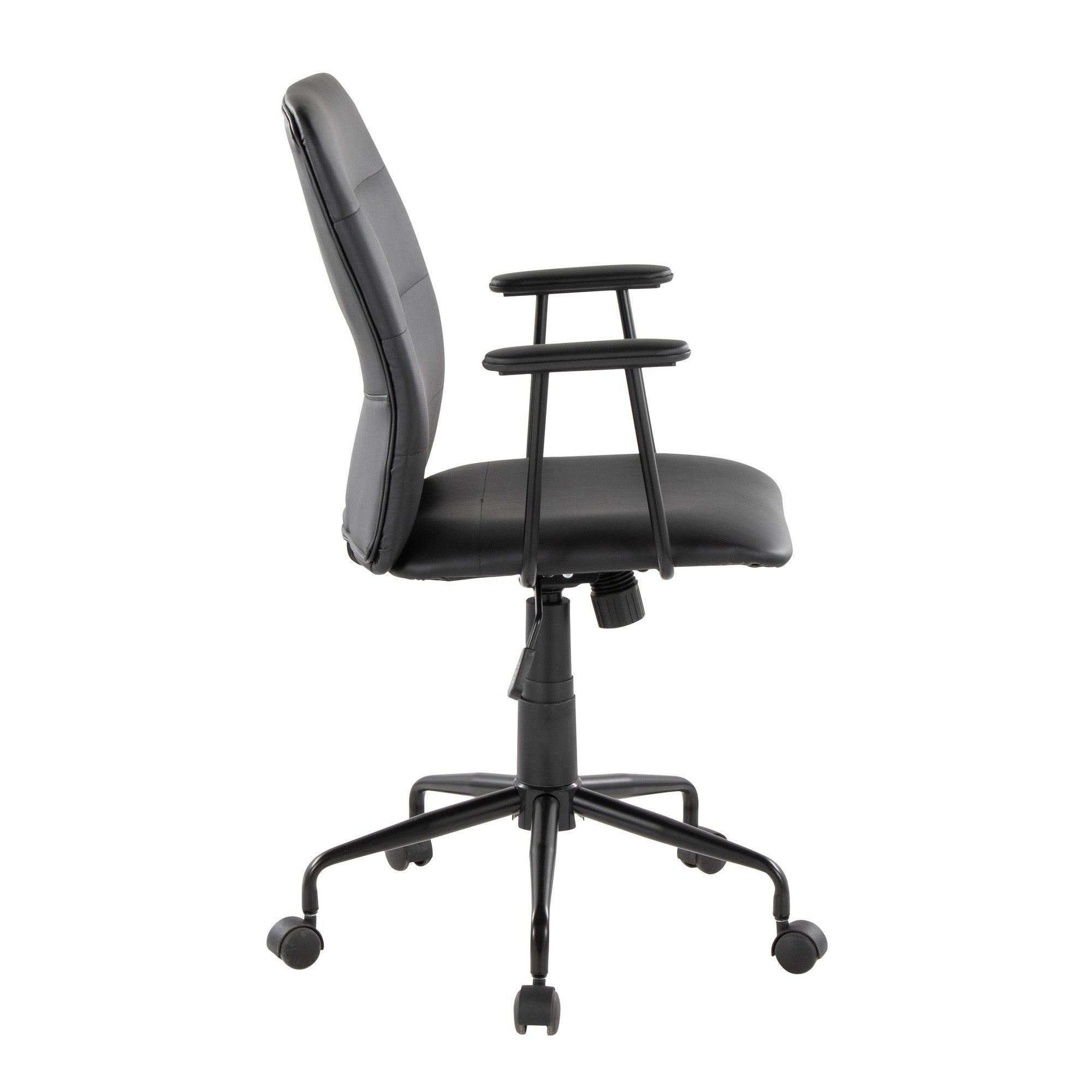 Fredrick Office Chair - Black Metal, Black PU