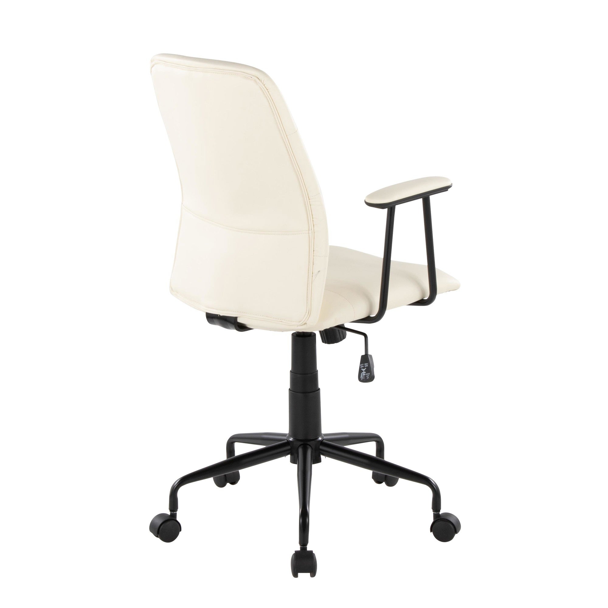 Fredrick Office Chair - Black Metal, Cream PU