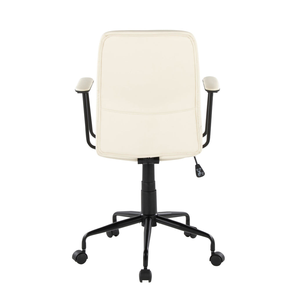 Fredrick Office Chair - Black Metal, Cream PU