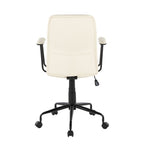 Fredrick Office Chair - Black Metal, Cream PU