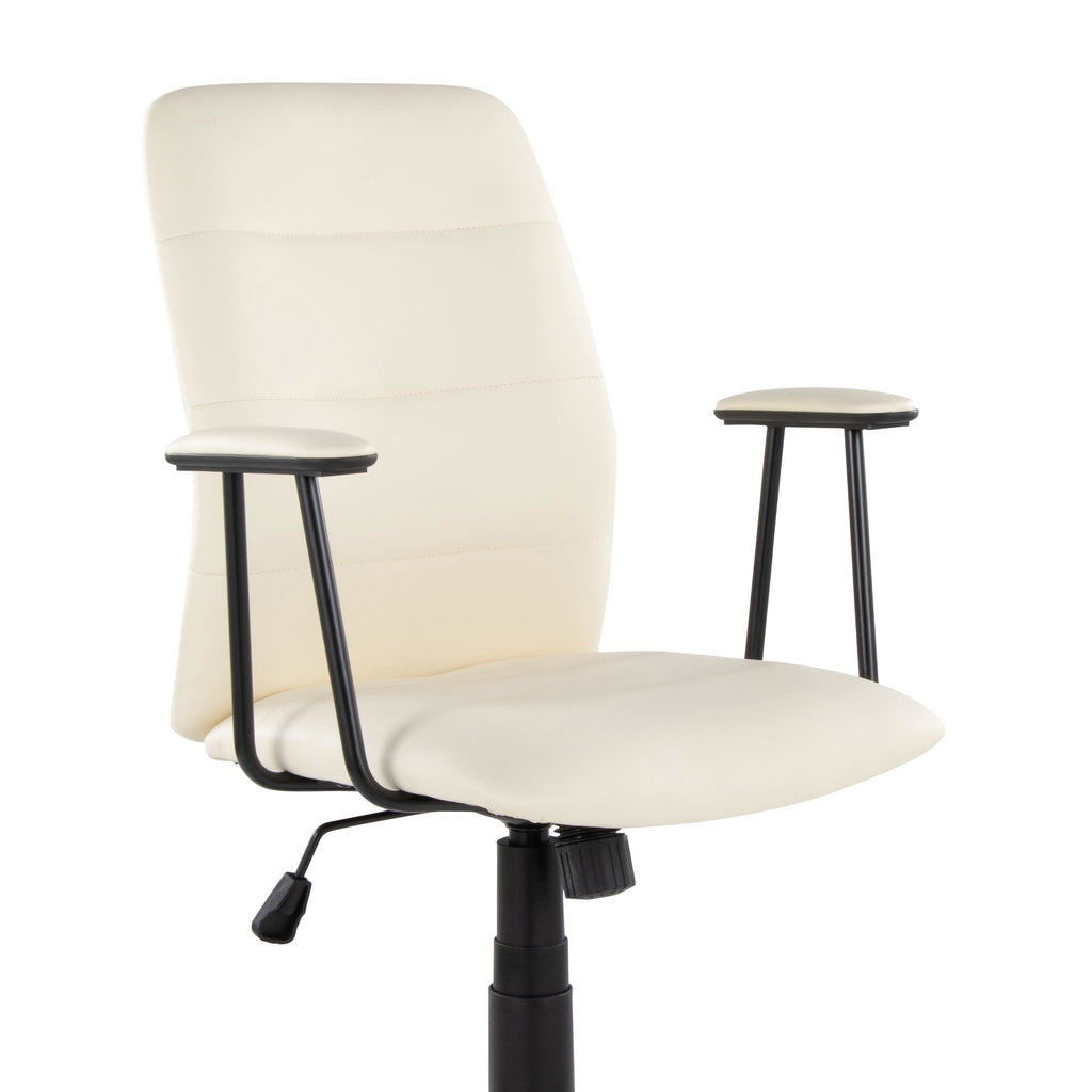Fredrick Office Chair - Black Metal, Cream PU