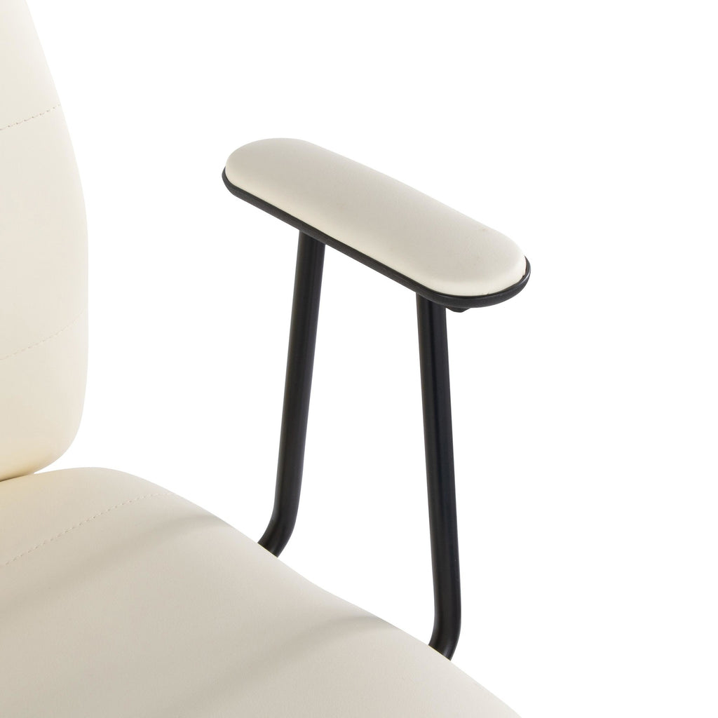 Fredrick Office Chair - Black Metal, Cream PU