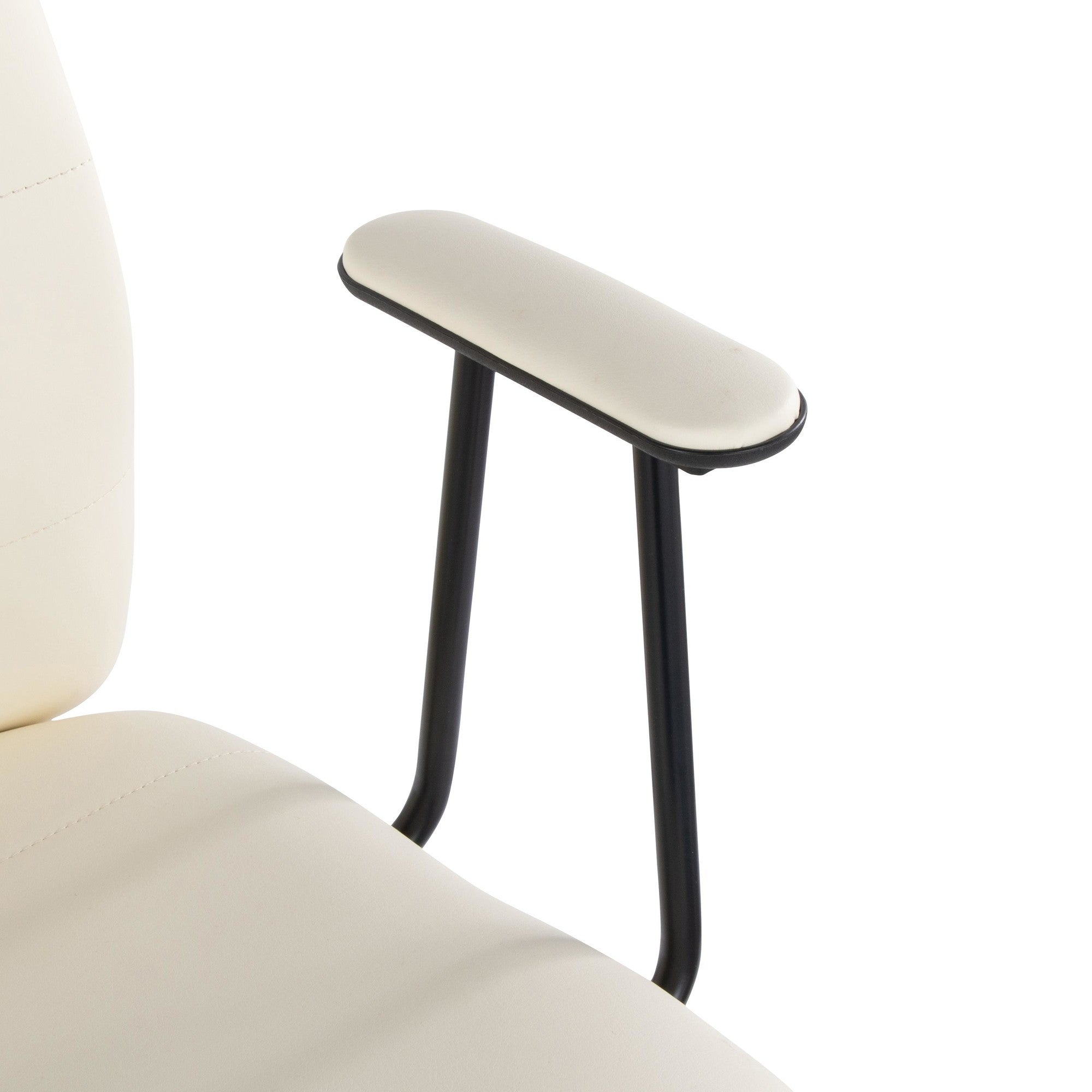 Fredrick Office Chair - Black Metal, Cream PU