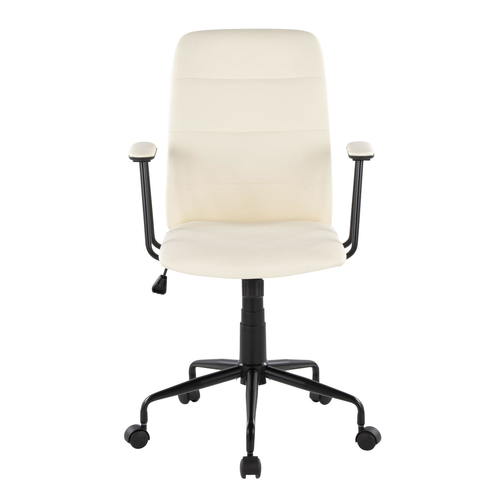 Fredrick Office Chair - Black Metal, Cream PU
