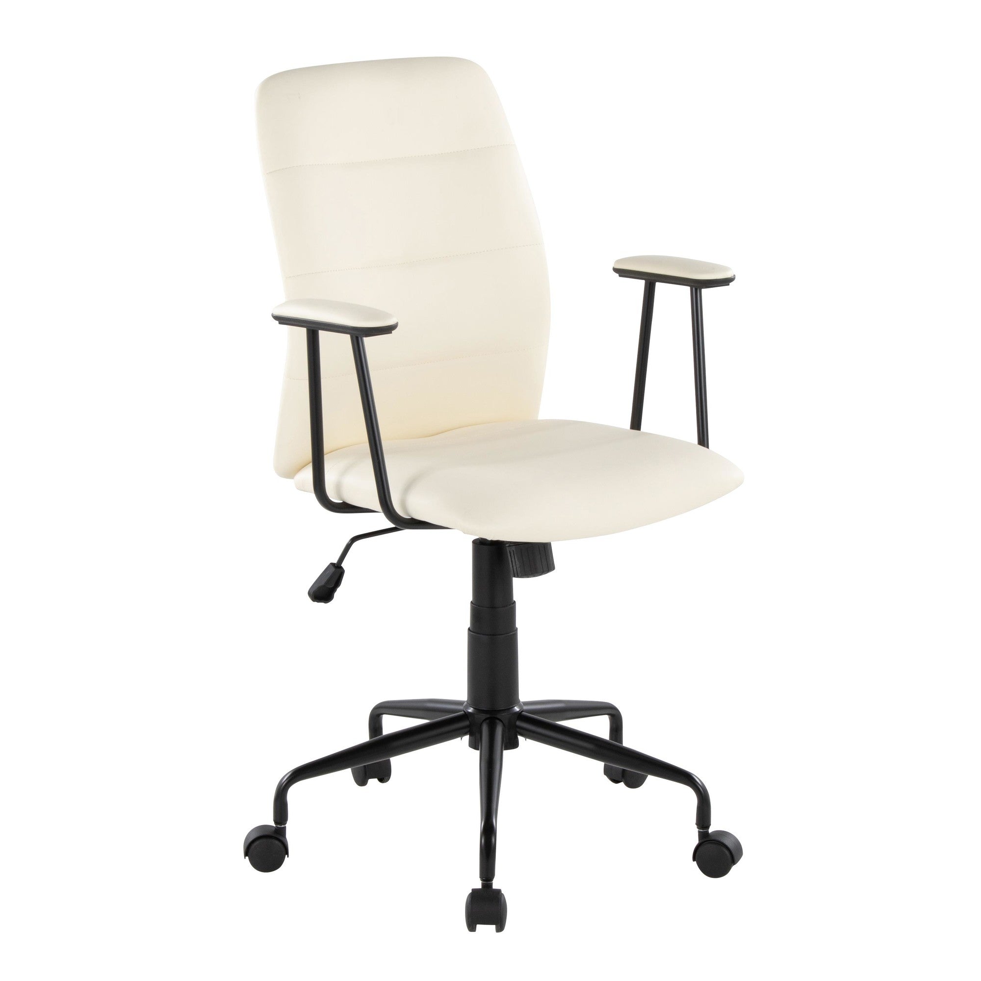 Fredrick Office Chair - Black Metal, Cream PU