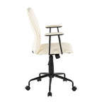 Fredrick Office Chair - Black Metal, Cream PU