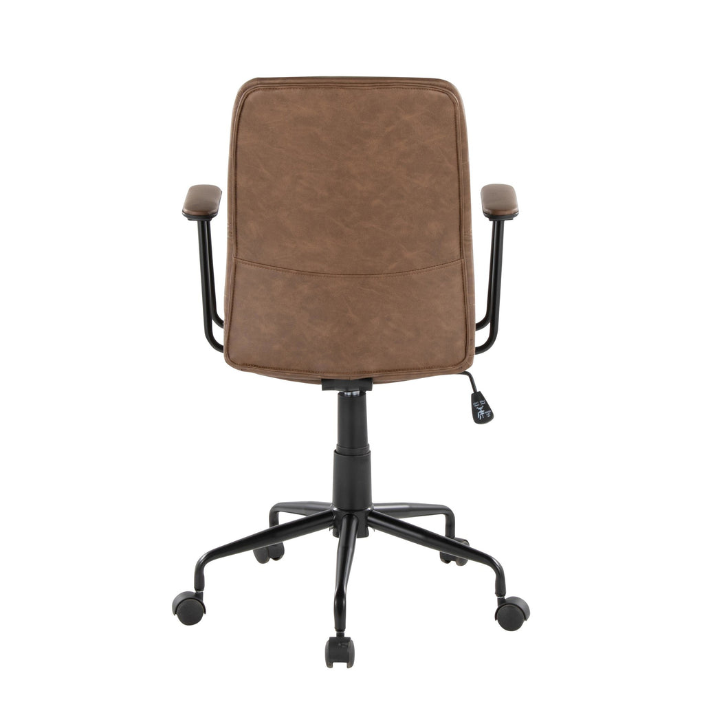 Fredrick Office Chair - Black Metal, Espresso PU