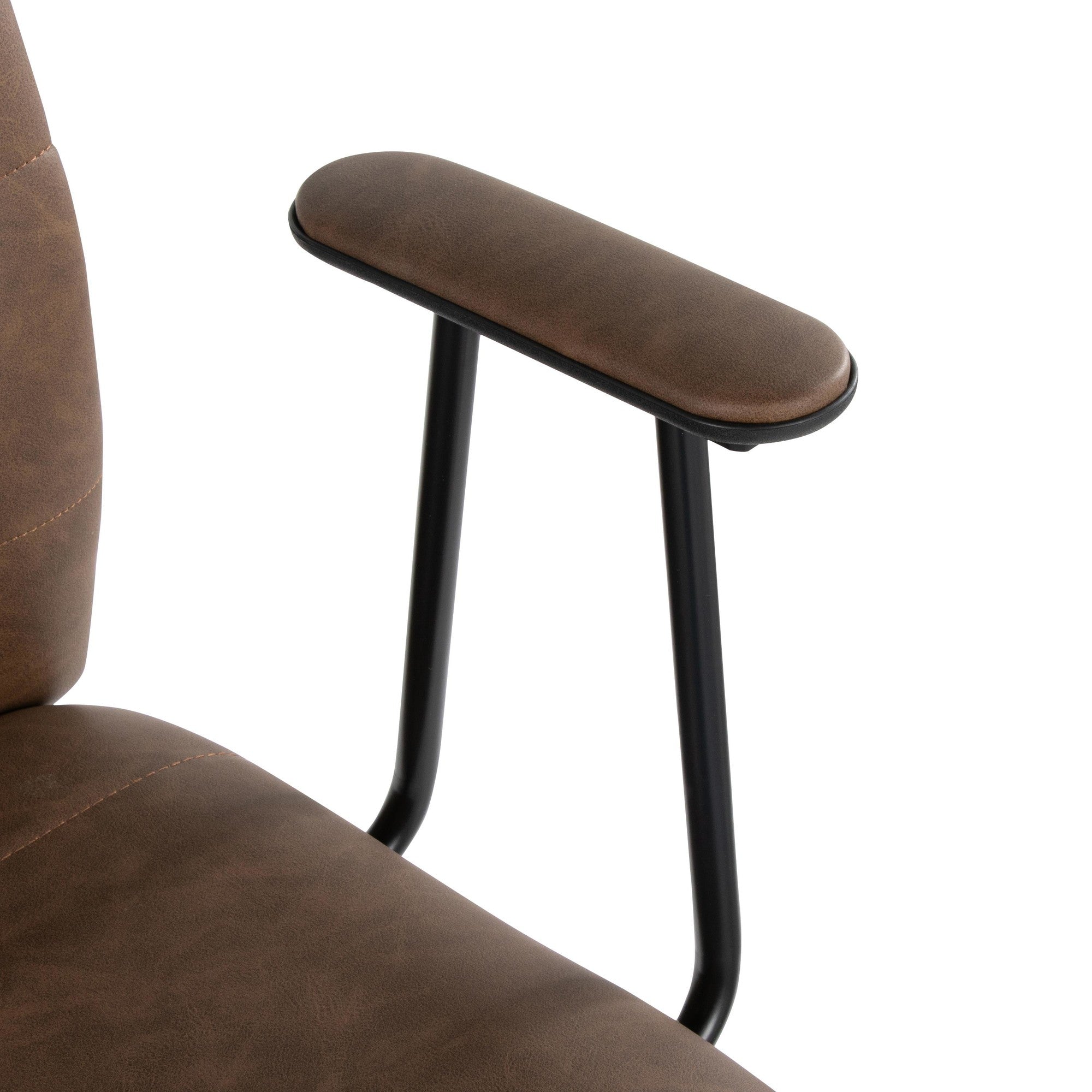 Fredrick Office Chair - Black Metal, Espresso PU