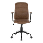 Fredrick Office Chair - Black Metal, Espresso PU
