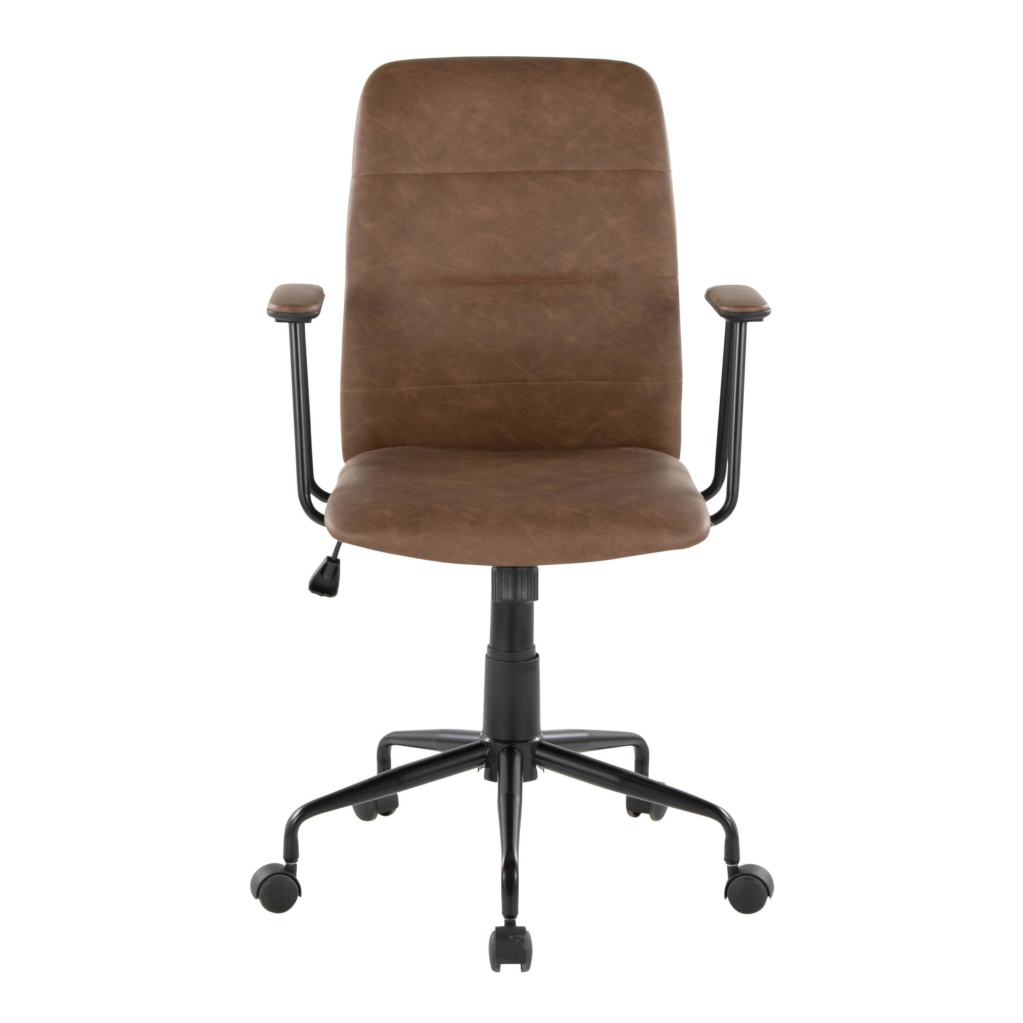 Fredrick Office Chair - Black Metal, Espresso PU