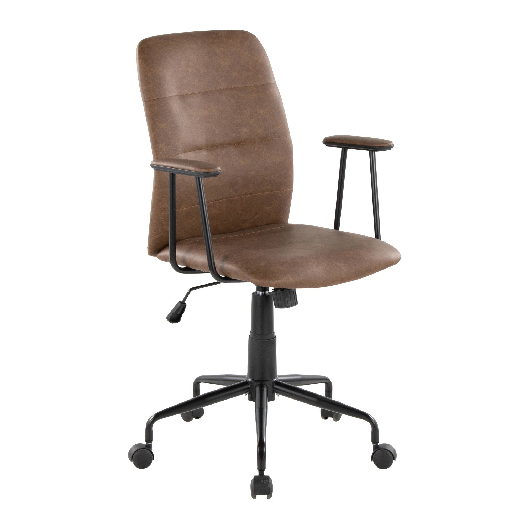 Fredrick Office Chair - Black Metal, Espresso PU