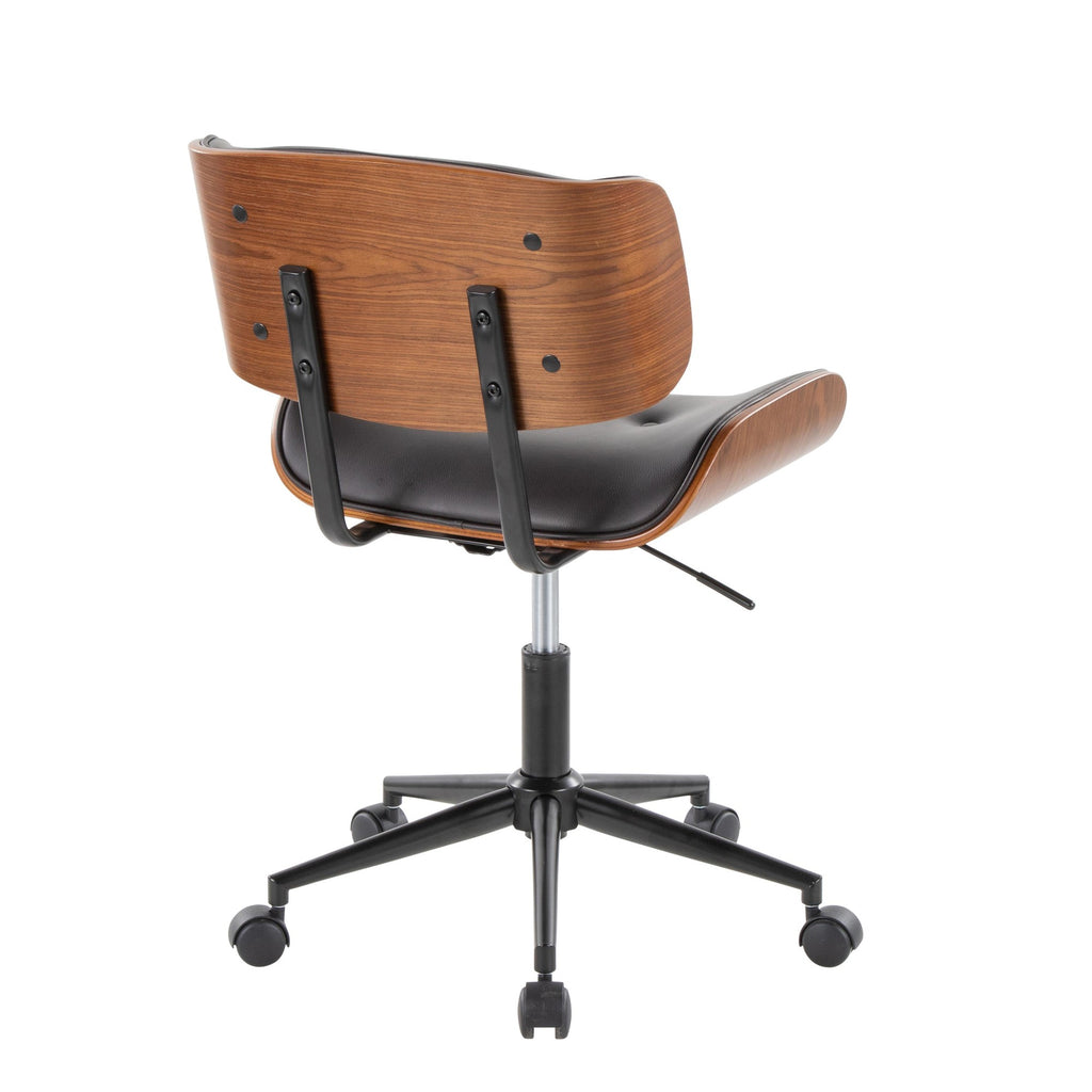 Lombardi Office Chair - Walnut Wood, Espresso PU