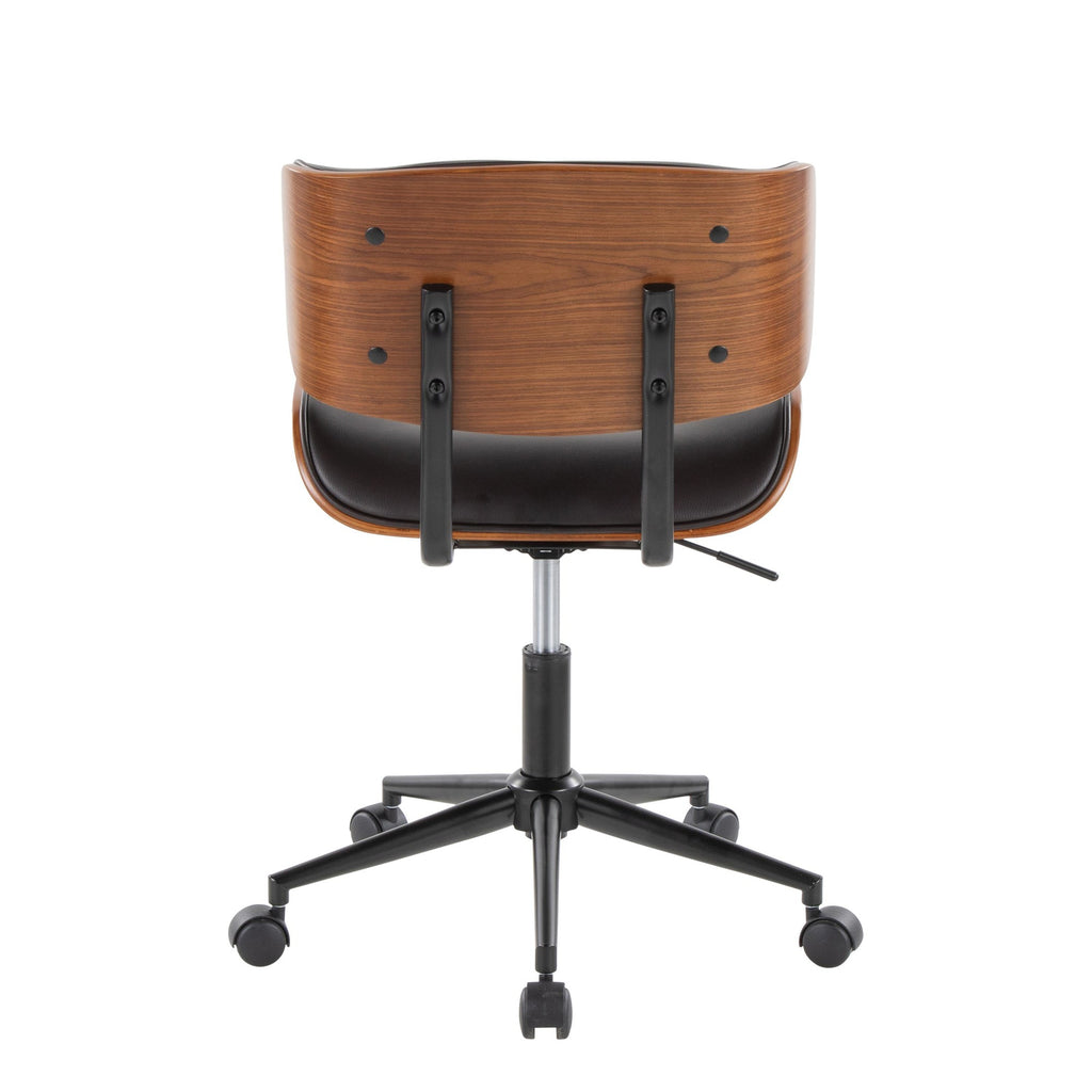 Lombardi Office Chair - Walnut Wood, Espresso PU