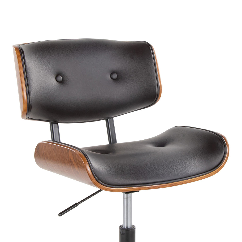 Lombardi Office Chair - Walnut Wood, Espresso PU