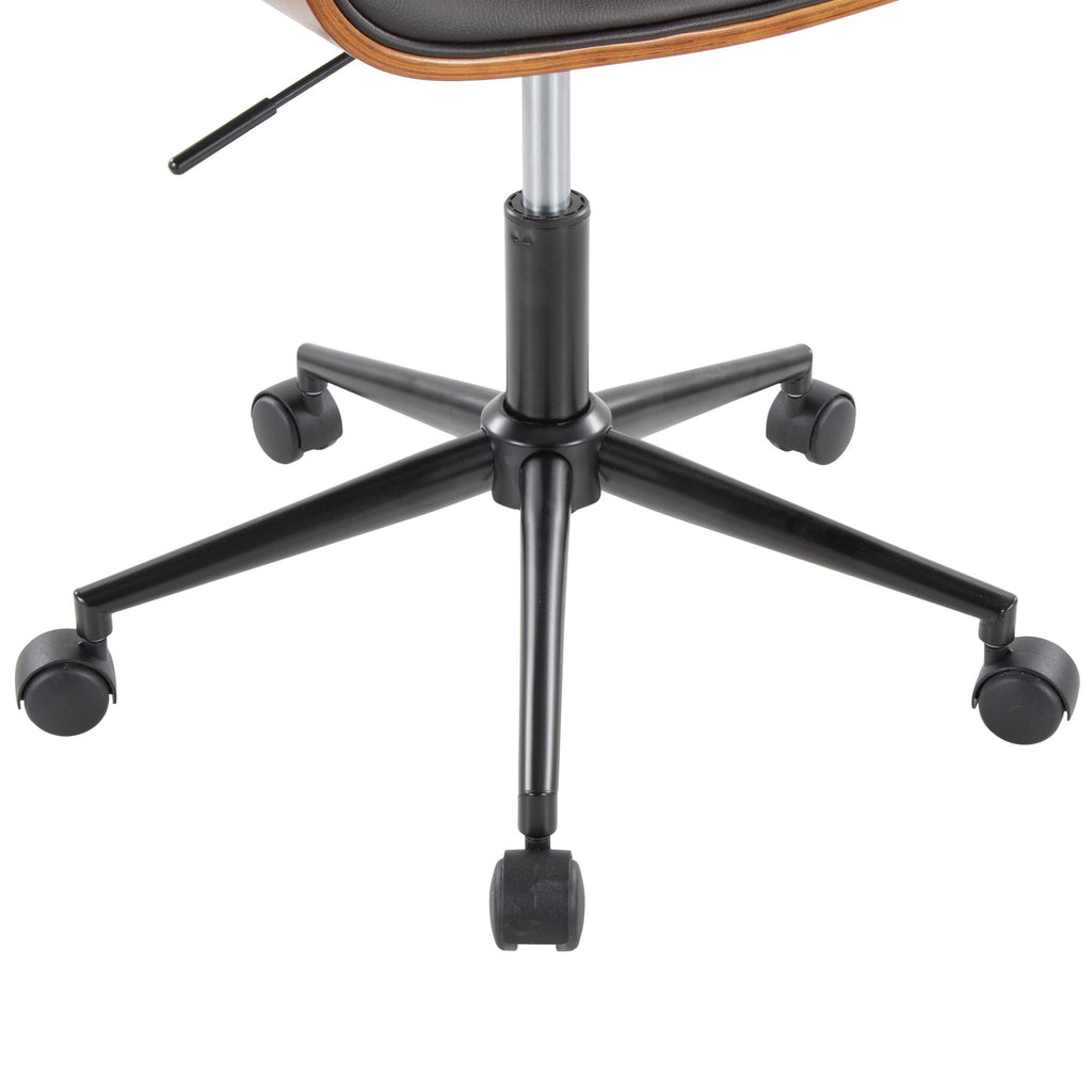 Lombardi Office Chair - Walnut Wood, Espresso PU