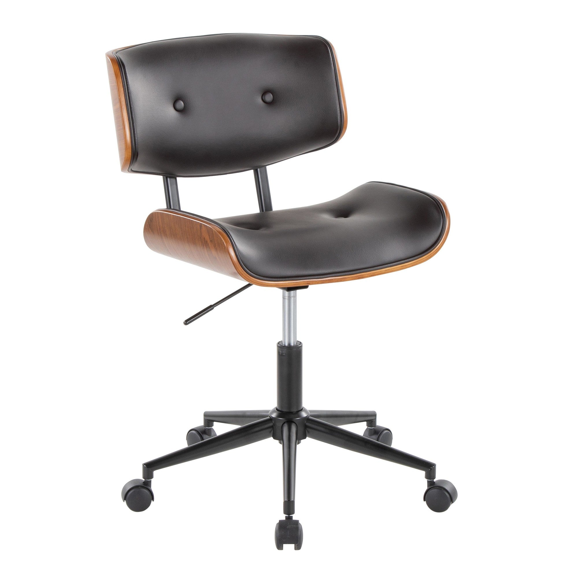 Lombardi Office Chair - Walnut Wood, Espresso PU