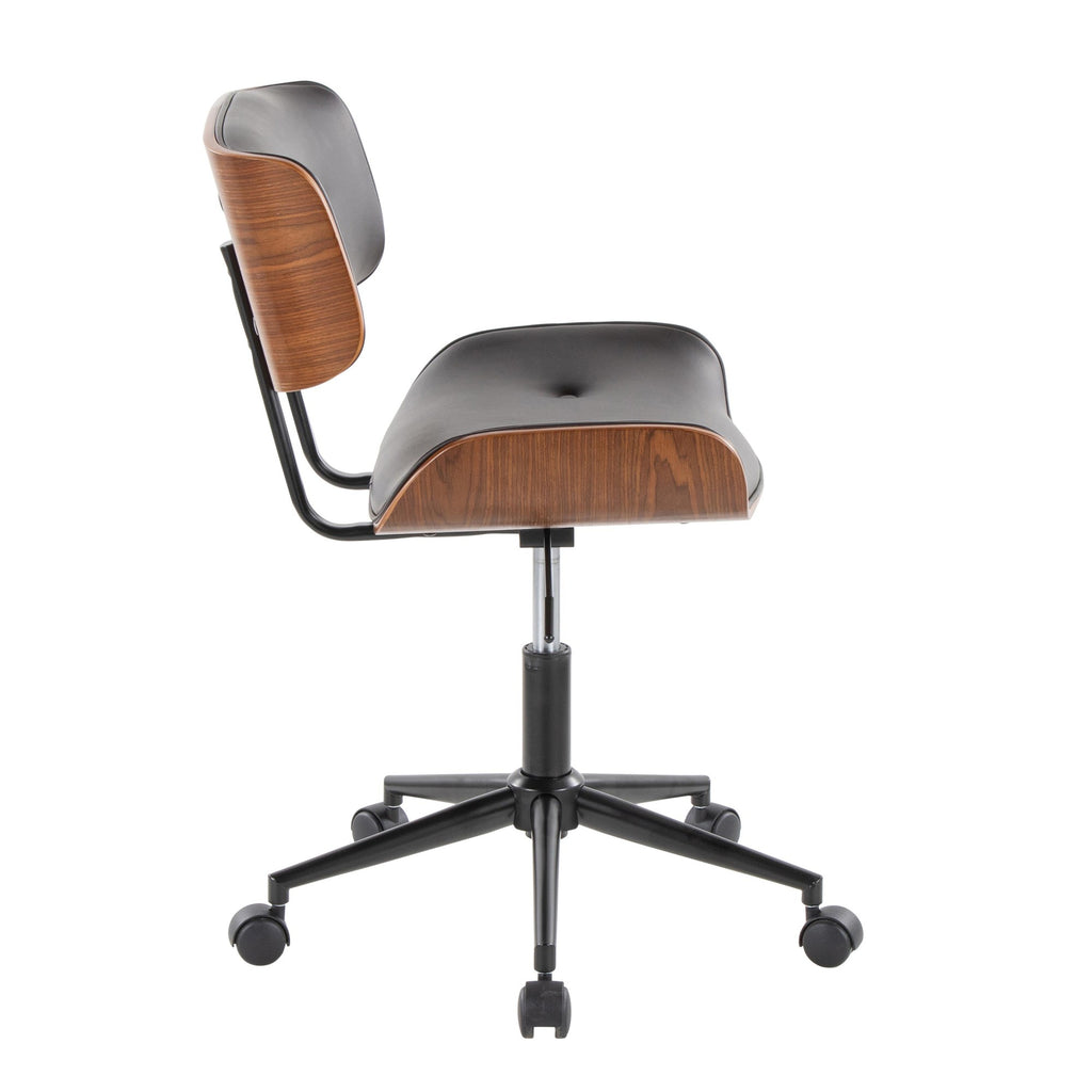 Lombardi Office Chair - Walnut Wood, Espresso PU