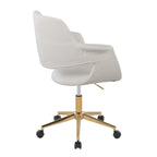 Vintage Flair Office Chair - Gold Metal, Cream Velvet