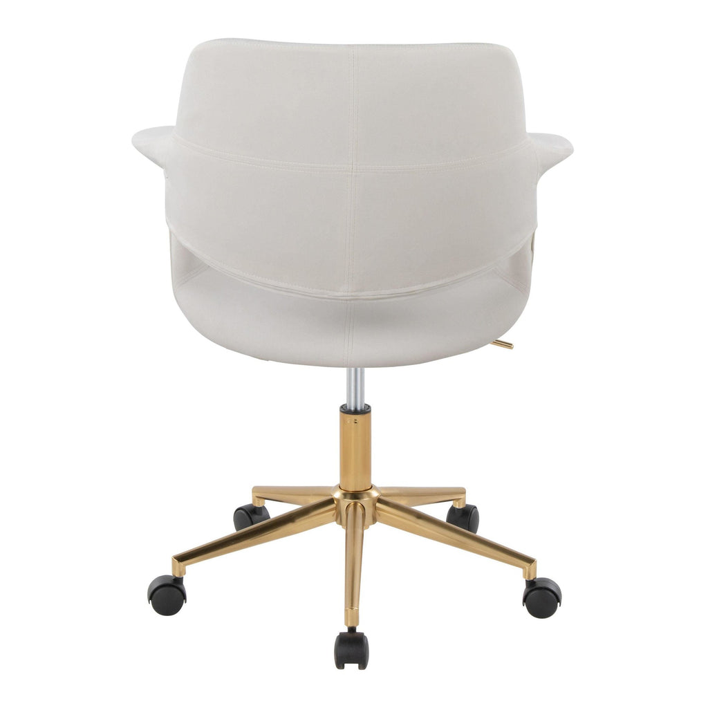 Vintage Flair Office Chair - Gold Metal, Cream Velvet