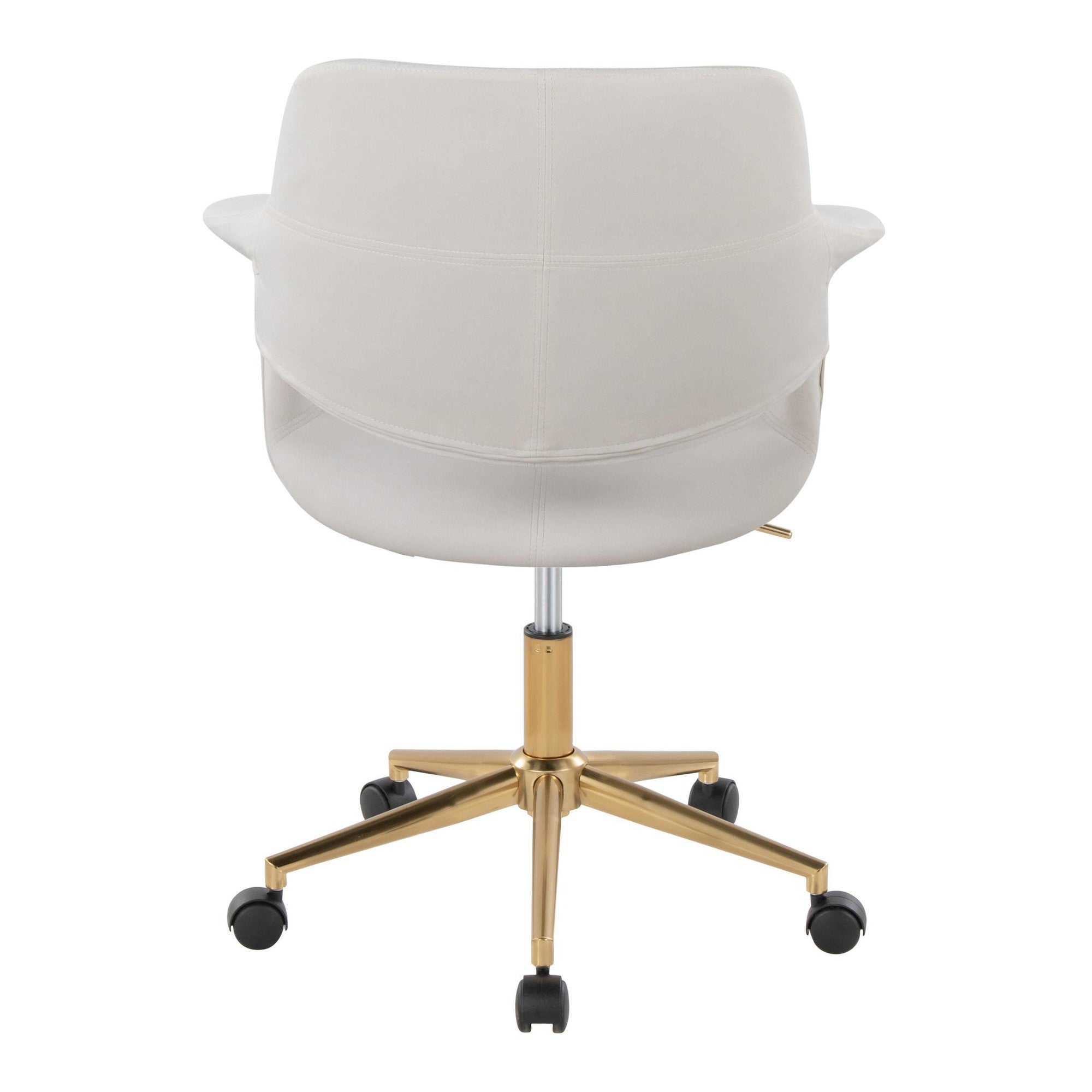Vintage Flair Office Chair - Gold Metal, Cream Velvet