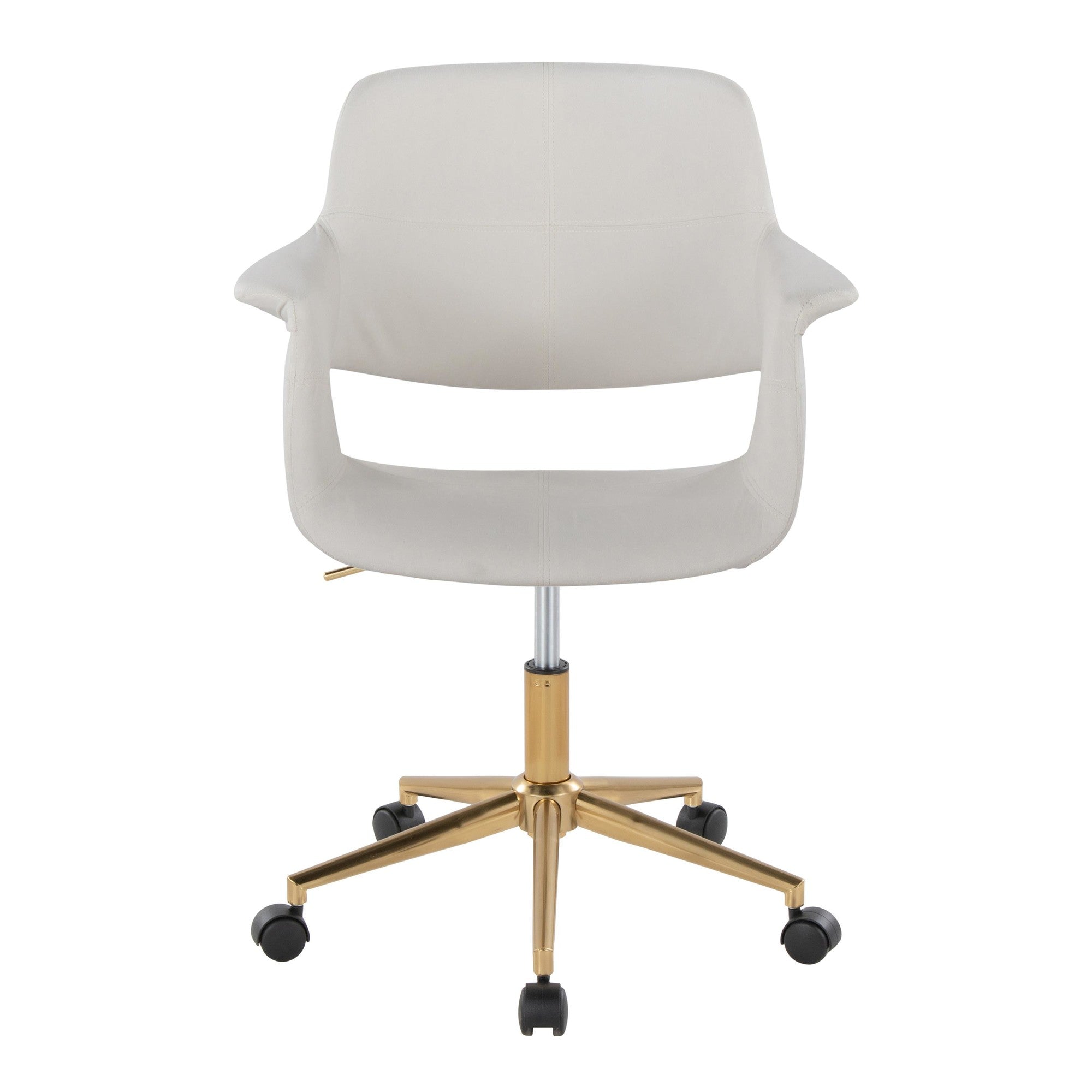 Vintage Flair Office Chair - Gold Metal, Cream Velvet
