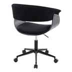 Vintage Mod Office Chair - Black Metal, Black Wood, Black Velvet
