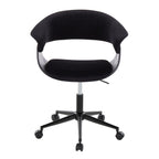 Vintage Mod Office Chair - Black Metal, Black Wood, Black Velvet