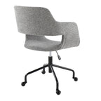 Margarite Adjustable Office Chair - Black Metal, Grey Fabric