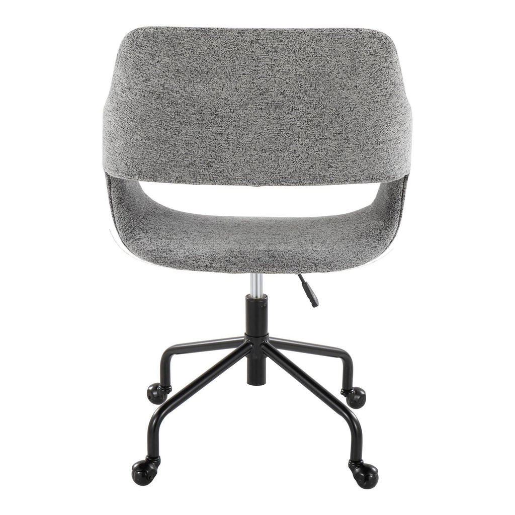 Margarite Adjustable Office Chair - Black Metal, Grey Fabric