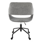 Margarite Adjustable Office Chair - Black Metal, Grey Fabric