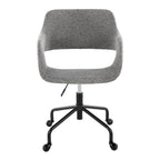 Margarite Adjustable Office Chair - Black Metal, Grey Fabric