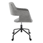 Margarite Adjustable Office Chair - Black Metal, Grey Fabric