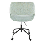Margarite Adjustable Office Chair - Black Metal, Light Green Fabric