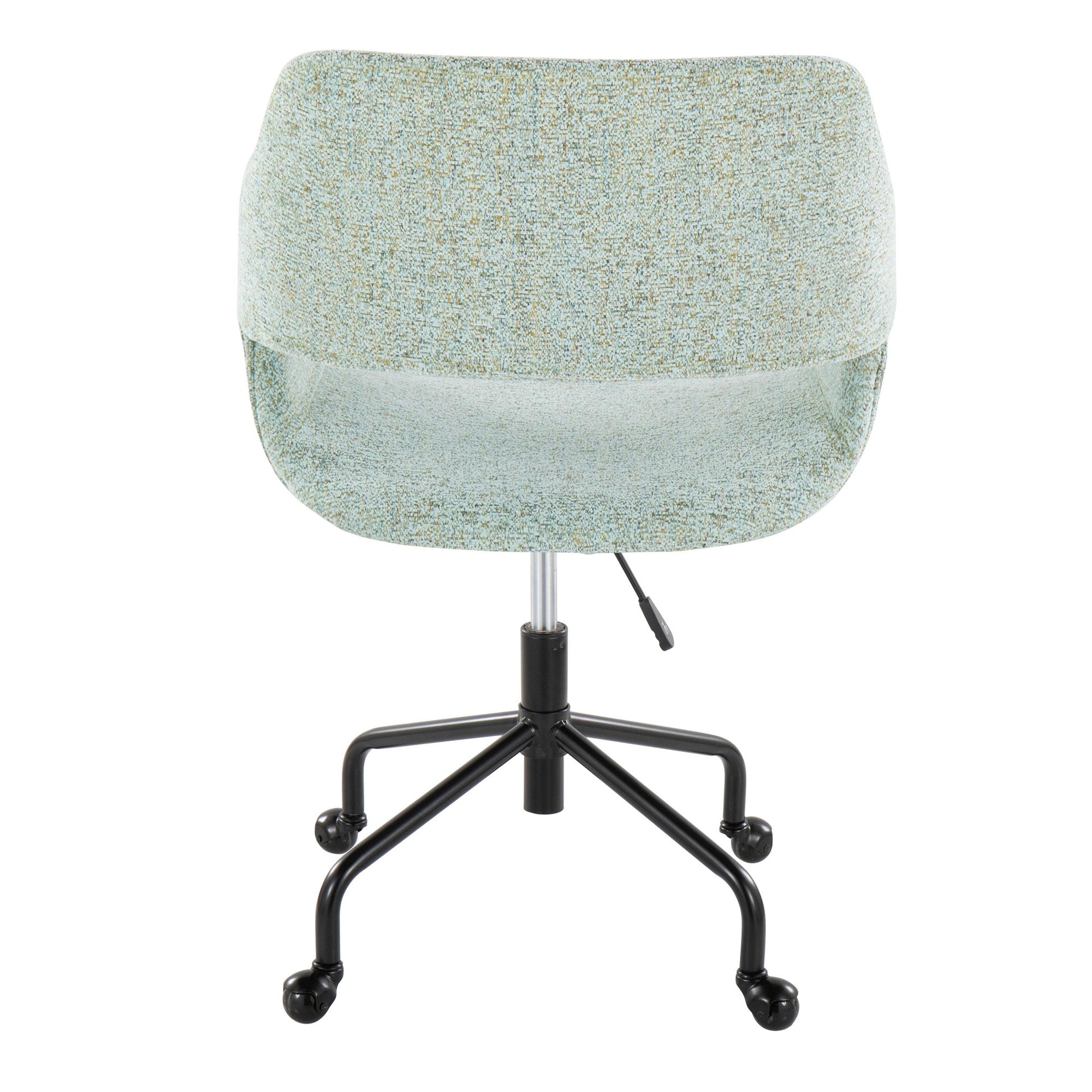 Margarite Adjustable Office Chair - Black Metal, Light Green Fabric