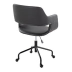 Margarite Adjustable Office Chair - Black Metal, Black PU