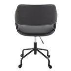 Margarite Adjustable Office Chair - Black Metal, Black PU