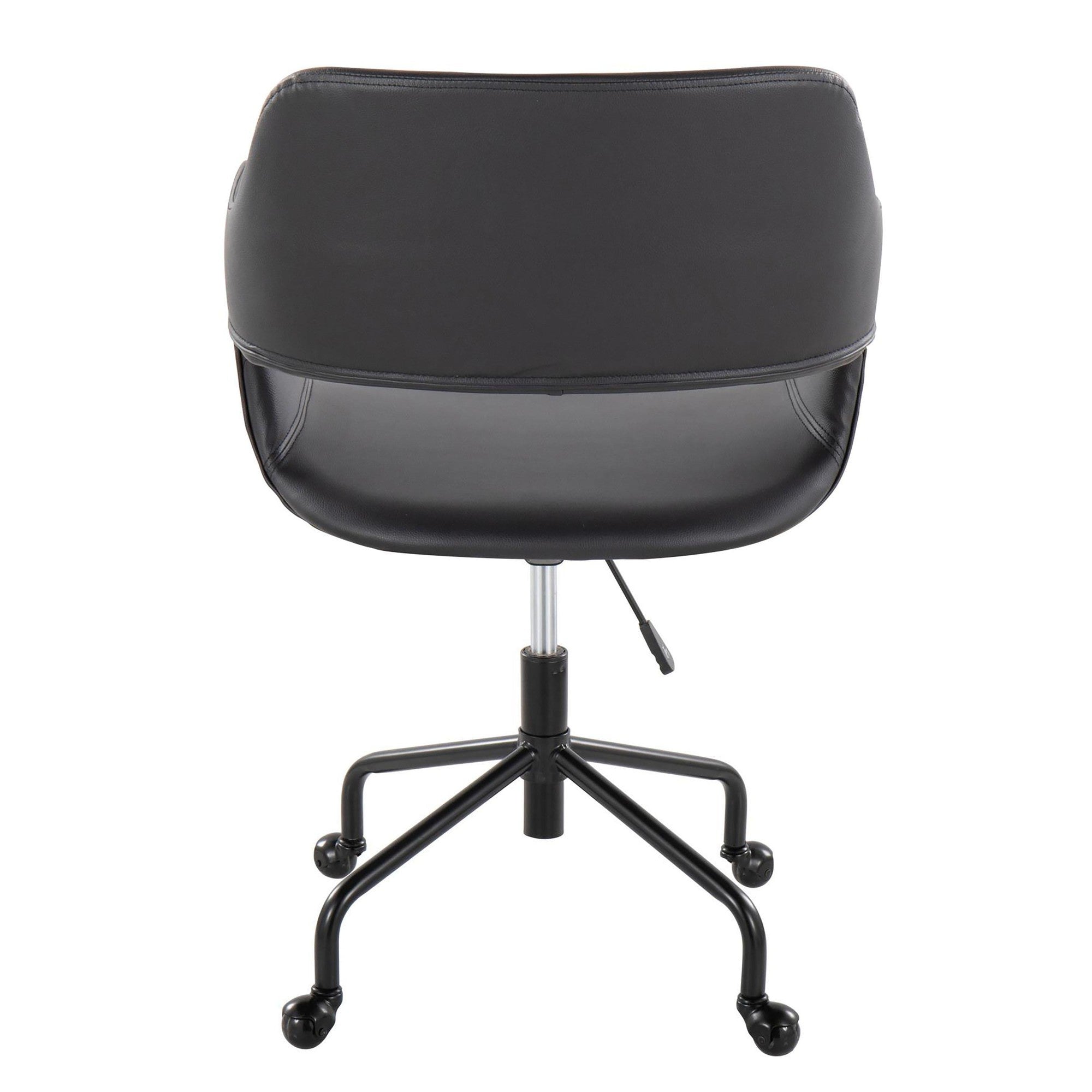 Margarite Adjustable Office Chair - Black Metal, Black PU