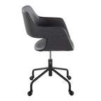 Margarite Adjustable Office Chair - Black Metal, Black PU