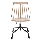 Preston Adjustable Office Chair - Black Metal, Antique Copper, Whitewashed Wood