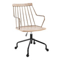 Preston Adjustable Office Chair - Black Metal, Antique Copper, Whitewashed Wood