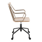 Preston Adjustable Office Chair - Black Metal, Antique Copper, Whitewashed Wood