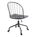 Riley Adjustable High Back Office Chair - Black Metal, Black Wood