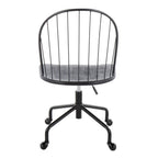 Riley Adjustable High Back Office Chair - Black Metal, Black Wood